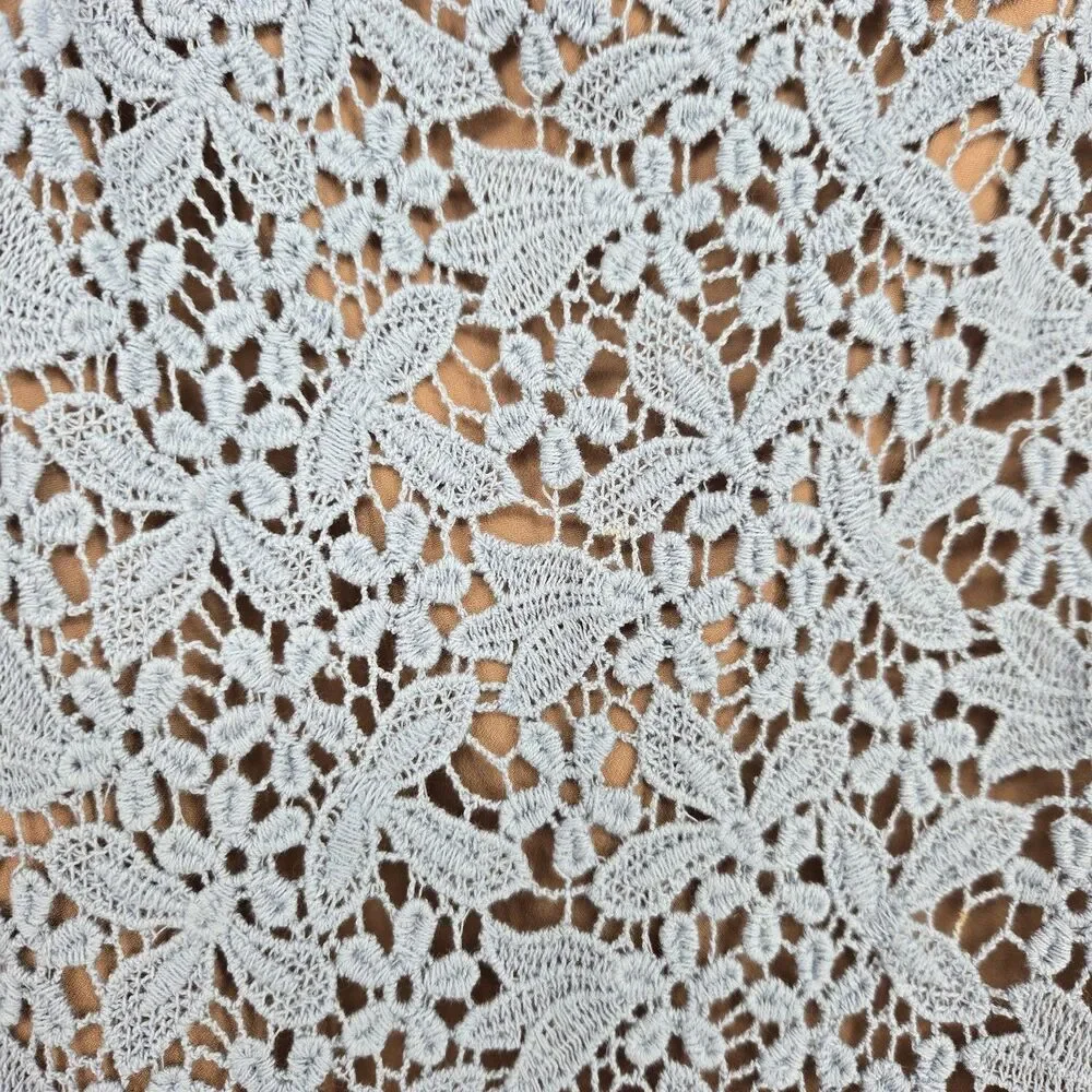 NWT $195 Michael Kors Womens Size 4 Blue Floral Lace Lined Midi Skirt Spring - Picture 6 of 10